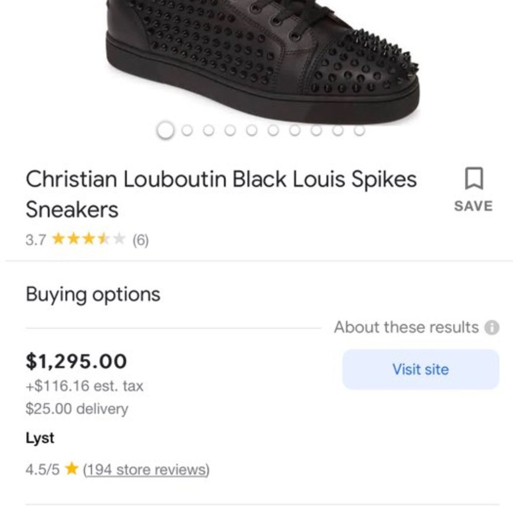 Christian Louboutin Black Spike Sneakers